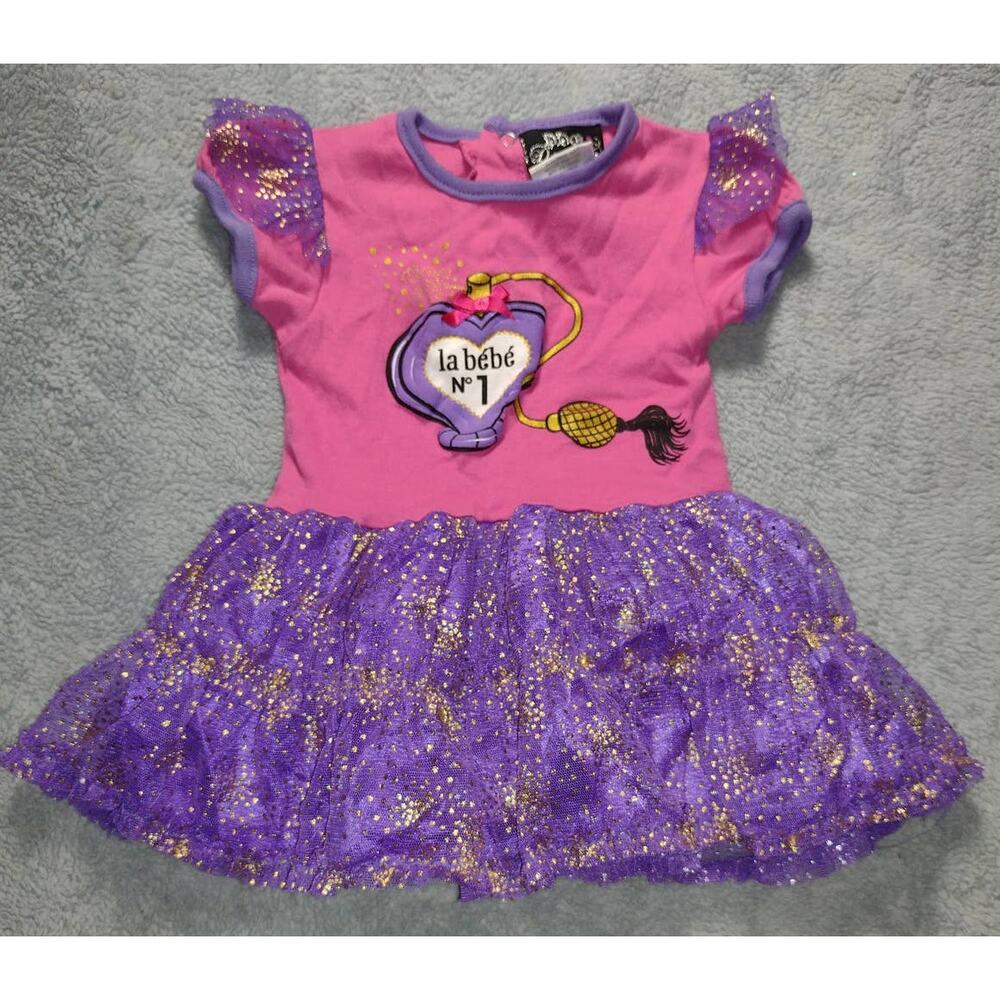 DDG Darlings Purple Pink Gold Shirt Dress 6-9 Months